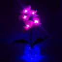 Светильник-ночник Светодиодные цветы LED PROVOCATION, розовые орхидеи с синей подсветкой вазы