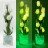 Светильник Светодиодные цветы LED SPIRIT — белые тюльпаны с зелёной подсветкой вазы