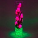 Светильник Светодиодные цветы LED SPIRIT — розовые тюльпаны с зелёной подсветкой вазы