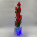 Светильник Светодиодные цветы LED SPIRIT — красные тюльпаны с синей подсветкой вазы