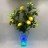 Светильник Светодиодные цветы LED DREAM, белые розы с сине-зелёной подсветкой вазы — Купить в интернет-магазине LED Forms