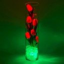 Светильник Светодиодные цветы LED SPIRIT, красные тюльпаны с зелёной подсветкой вазы — Купить в интернет-магазине LED Forms