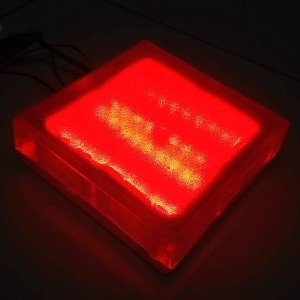 Светодиодная тротуарная плитка LED LUMBRUS 200x200x60 мм. красная IP68