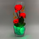 Светильник-ночник Светодиодные цветы LED HARMONY, красные розы с зелёной подсветкой вазы — Купить в интернет-магазине LED Forms