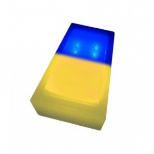 Светодиодная тротуарная плитка LED LUMBRUS 200x100x60 мм двухцветная жёлтый-синий IP68