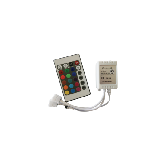 Контроллер RGB для разноцветных светодиодных светильников 12V 144 Вт. / 24V 288 Вт. с ИК-пультом ДУ — Купить в интернет-магазине