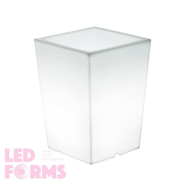 Светящееся кашпо для цветов LED BERGAMO S c белой светодиодной подсветкой IP65 220V — Купить в интернет-магазине LED Forms