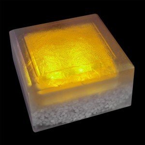 Светодиодная брусчатка LED LUMBRUS Crystal 100x100x60 мм жёлтая IP68