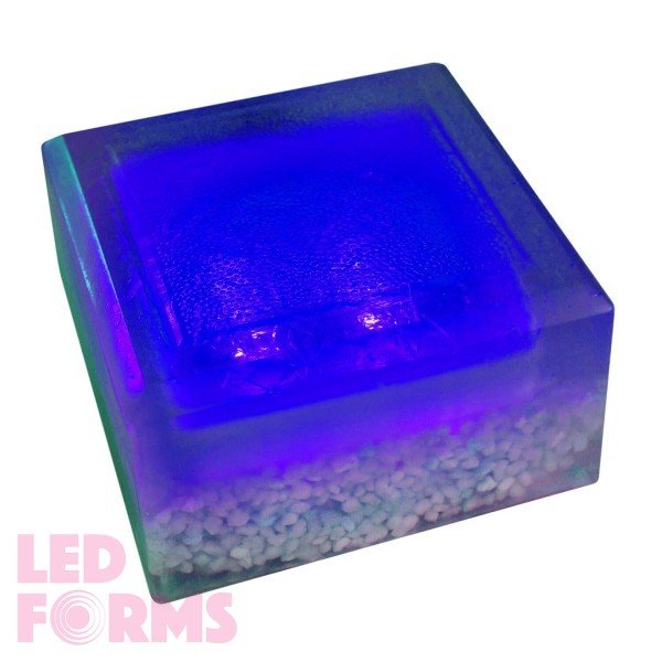 Светодиодная брусчатка LED LUMBRUS Crystal 100x100x60 мм синяя IP68