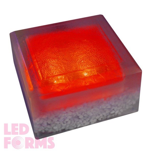 Светодиодная брусчатка LED LUMBRUS Crystal 100x100x60 мм. красная IP68 — Купить в интернет-магазине LED Forms