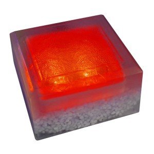 Светодиодная брусчатка LED LUMBRUS Crystal 100x100x60 мм красная IP68