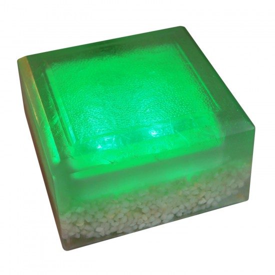 Светодиодная брусчатка LED LUMBRUS Crystal 100x100x60 мм зелёная IP68