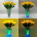 Светильник Светодиодные цветы LED SPRING — жёлтые тюльпаны с сине-зелёной подсветкой вазы