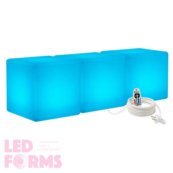 Светодиодная скамейка LED CUBES T30 с разноцветной RGB подсветкой и пультом USB IP65 — Купить в интернет-магазине LED Forms