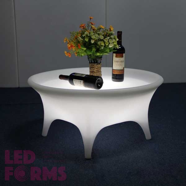 Столик светящийся LED TRENDY-2 c разноцветной RGB подсветкой и пультом ДУ IP65 — Купить в интернет-магазине LED Forms