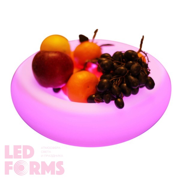 Светящаяся ваза для фруктов LED PLATE-1 с разноцветной RGB подсветкой и пультом ДУ IP54 — Купить в интернет-магазине LED Forms