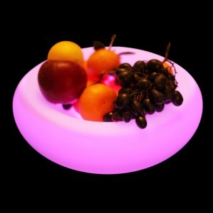 Светящаяся ваза для фруктов LED PLATE-1 с разноцветной RGB подсветкой и пультом ДУ IP54