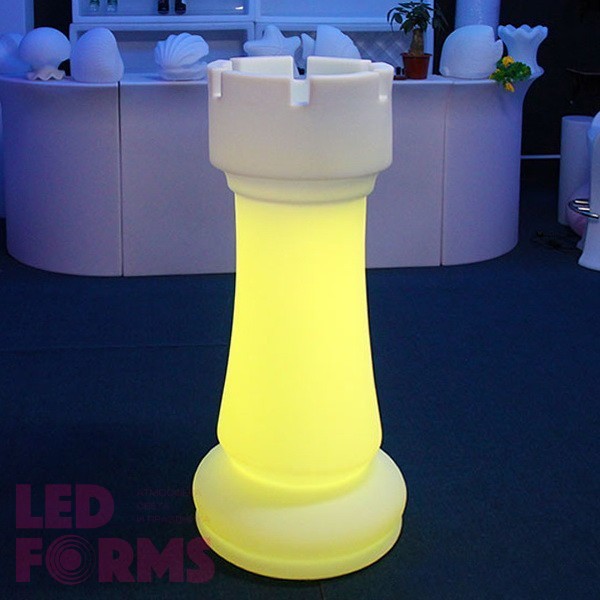 Светящаяся шахматная фигура Ладья LED CHESS с разноцветной RGB подсветкой и пультом ДУ IP68
