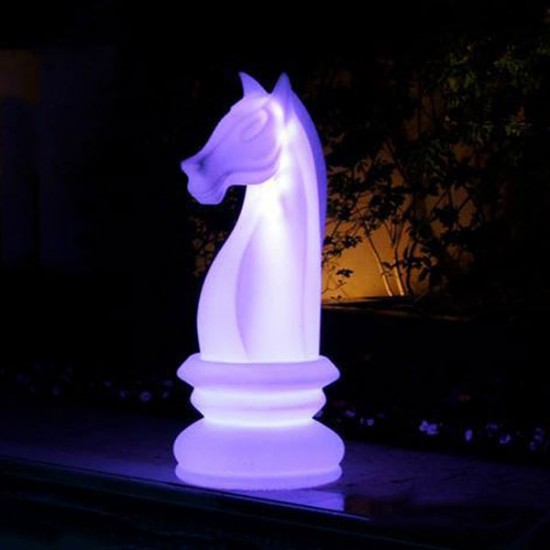 Светящаяся шахматная фигура Конь LED CHESS с разноцветной RGB подсветкой и пультом ДУ IP68