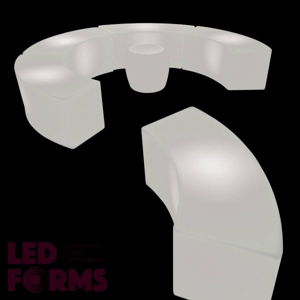 Светящаяся скамейка LED ARENA со светодиодной белой подсветкой IP65 220V — Купить в интернет-магазине LED Forms