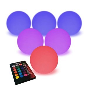Комплект светящихся шариков LED BALLS Nano (6 шт) с разноцветной RGB подсветкой и пультом ДУ IP68