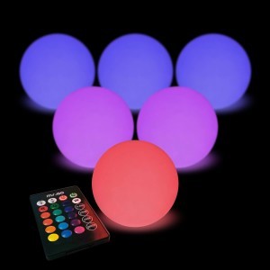 Комплект светящихся шариков LED BALLS Nano (6 шт) с разноцветной RGB подсветкой и пультом ДУ IP68
