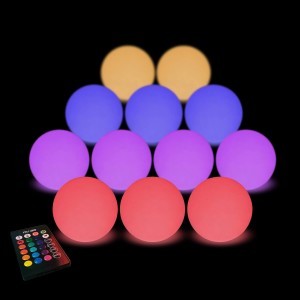 Комплект светящихся шариков LED BALLS Nano (12 шт) с разноцветной RGB подсветкой и пультом ДУ IP68