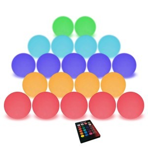 Комплект светящихся шариков LED BALLS Nano (20 шт) с разноцветной RGB подсветкой и пультом ДУ IP68