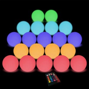 Комплект светящихся шариков LED BALLS Nano (20 шт) с разноцветной RGB подсветкой и пультом ДУ IP68