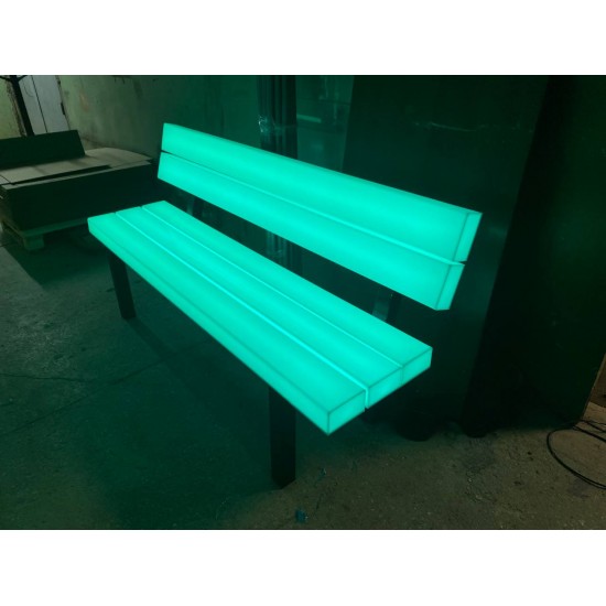 Cветящаяся уличная скамейка LED NIGHTWALK 55x180x88 см cо светодиодной RGB подсветкой IP65 220V