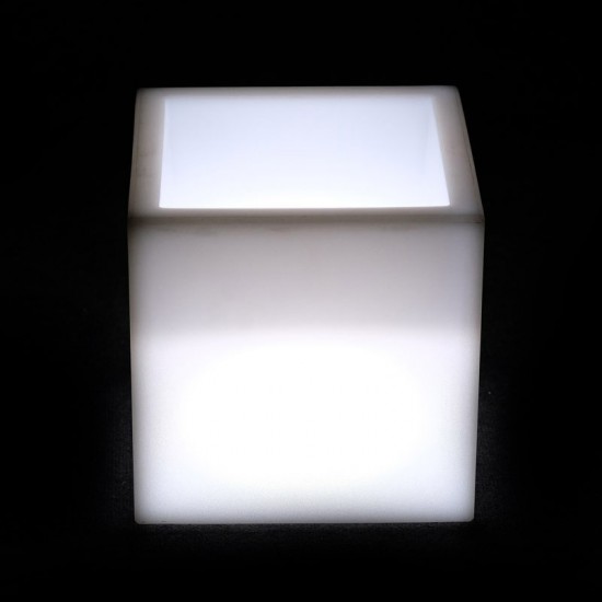 Светящееся кашпо куб для цветов LED PLAZA 30 см c белой светодиодной подсветкой IP65 220V
