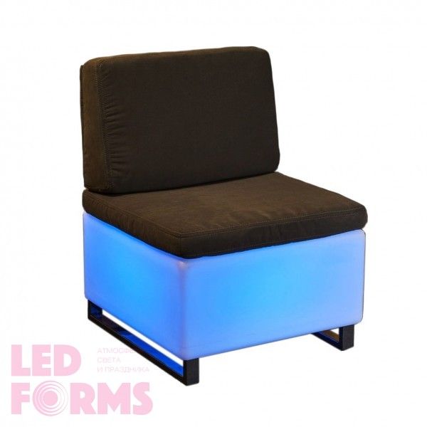 Светящееся мини кресло LED BINGO 60x60x30 см. c разноцветной RGB подсветкой и пультом ДУ IP65 220V — Купить в интернет-магазине 