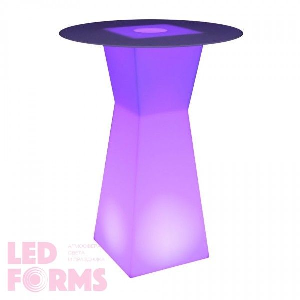 Светящийся барный стол LED PRISM A 110 cм. разноцветный RGB с пультом ДУ IP65 220V — Купить в интернет-магазине LED Forms