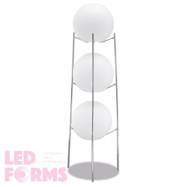 Стойка для трёх светильников ШАР 40 см. из хромированного металла — Купить в интернет-магазине LED Forms
