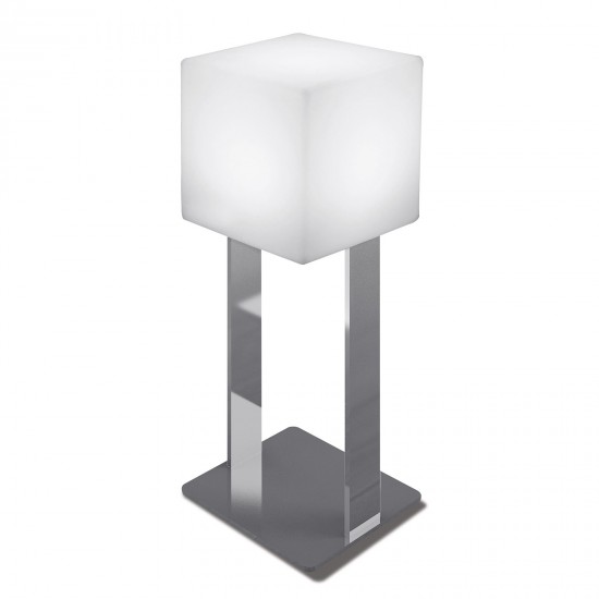 Светодиодный куб LED CUBE 30 см на стойке из хромированного металла