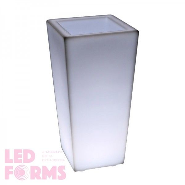 Светящееся кашпо для цветов LED QUADRUM-3 c белой светодиодной подсветкой IP65 220V — Купить в интернет-магазине LED Forms