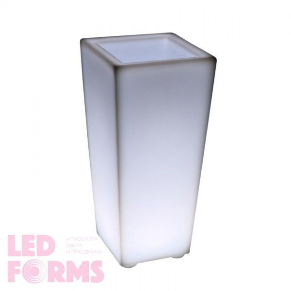 Светящееся кашпо для цветов LED QUADRUM-2 c белой светодиодной подсветкой IP65 220V — Купить в интернет-магазине LED Forms