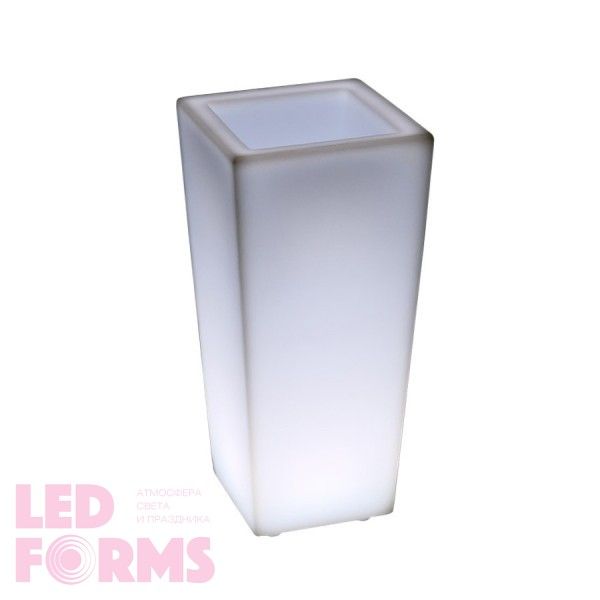 Светящееся кашпо для цветов LED QUADRUM-1 c белой светодиодной подсветкой IP65 220V — Купить в интернет-магазине LED Forms
