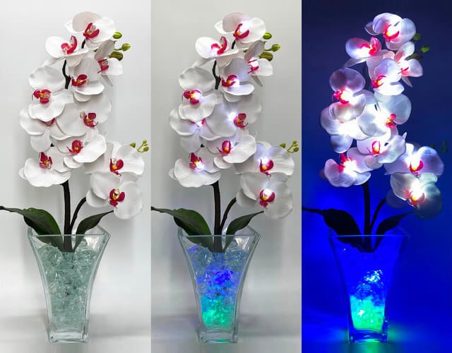 Купить цветочный светильник-ночник светодиодные орхидеи в вазе в интернет-магазине ✨ LED Forms
