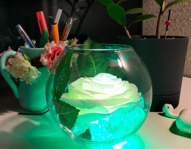 Купить светильник в виде белой розы в шаре в интернет-магазине ✨ LED Forms