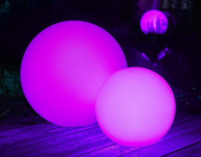 Купить уличный садово парковый светодиодный светильник Шар с RGB подсветкой ✨ LED Forms