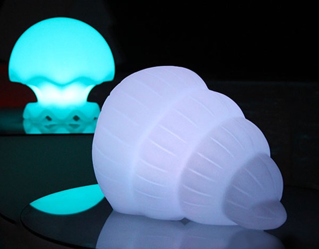 Настольные лампы - фигуры, LED светильники в форме ракушки и медузы